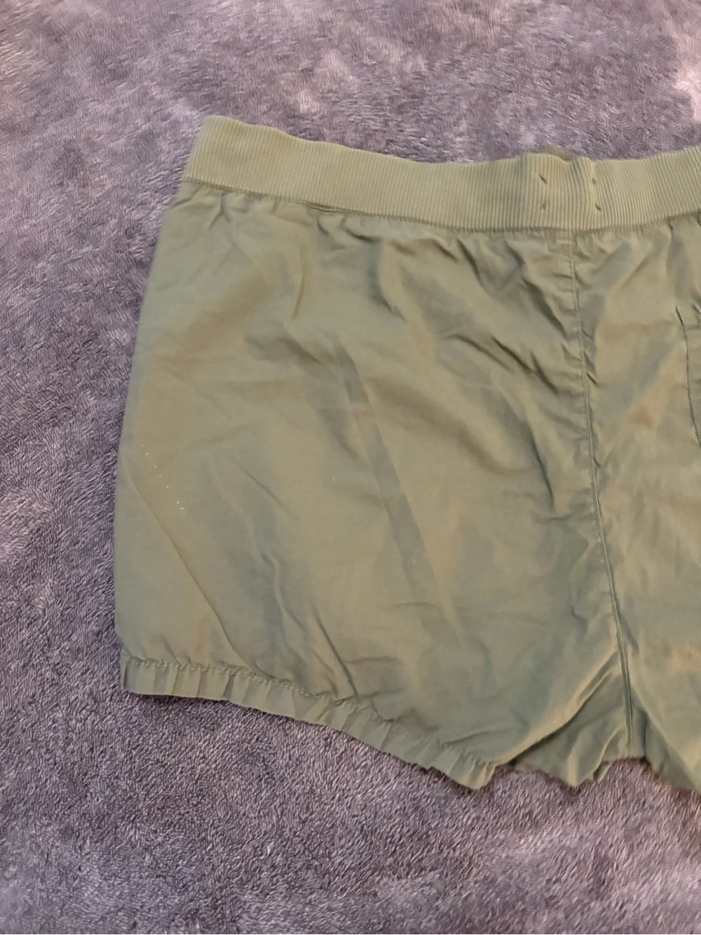 Lou & Grey Olive Green Drawstring Elastic Waist Khaki Utility Shorts sz Large